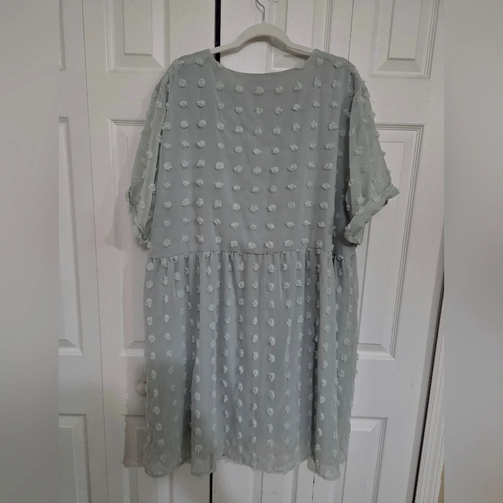 Hbeyyto Light Green Textured Dress Size 3XL - Picture 5 of 10